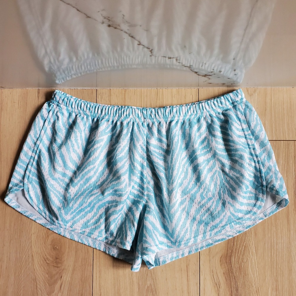 Soffe Mesh Shorts Womens XL Zebra Low Rise Elastic Waist Cheer Running Gym Y2K